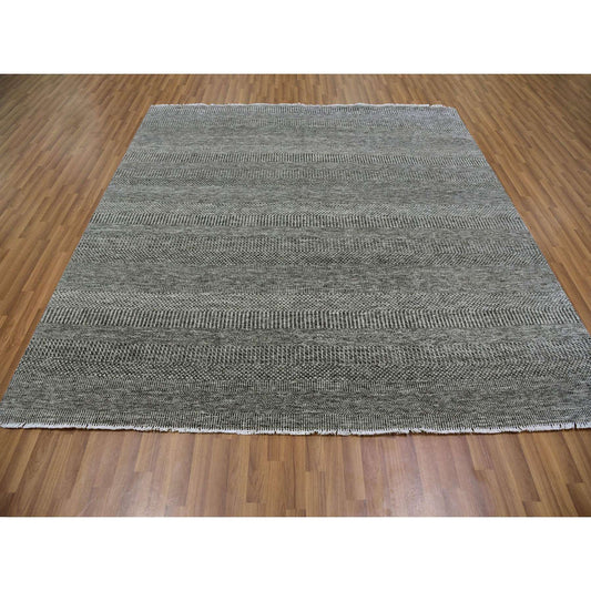 Modern and Contemporary Wool Hand Knotted Rug Grey No Border 8.1X8.2 -O079589