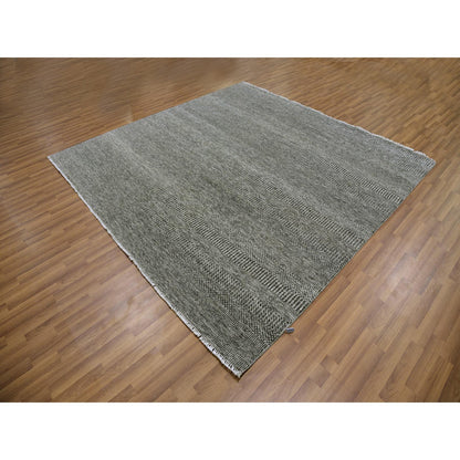 Modern and Contemporary Wool Hand Knotted Rug Grey No Border 8.1X8.2 -O079589