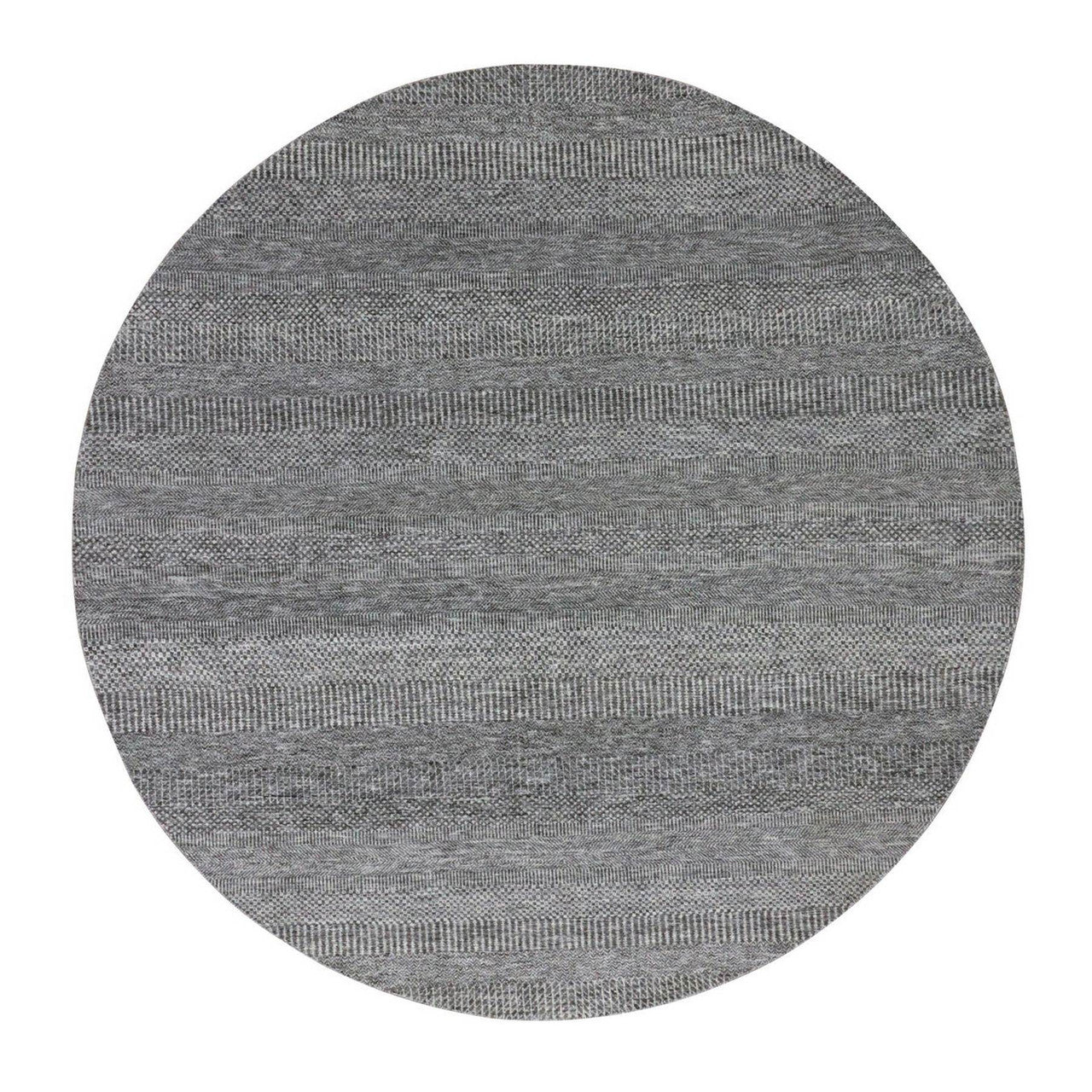 Modern and Contemporary Wool Hand Knotted Rug Grey No Border 7.10X7.10 -O079592