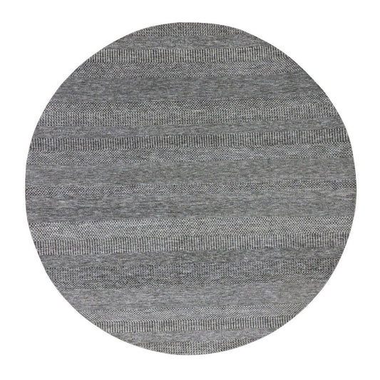 Modern and Contemporary Wool Hand Knotted Rug Grey No Border 7.10X7.10 -O079592
