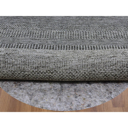 Modern and Contemporary Wool Hand Knotted Rug Grey No Border 7.10X7.10 -O079592