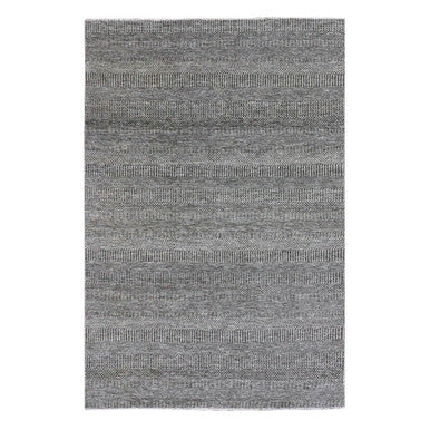 Modern and Contemporary Wool Hand Knotted Rug Grey No Border 6.0X9.1 -O079593