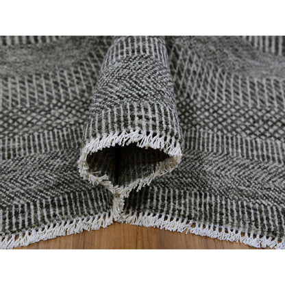 Modern and Contemporary Wool Hand Knotted Rug Grey No Border 6.0X9.1 -O079593