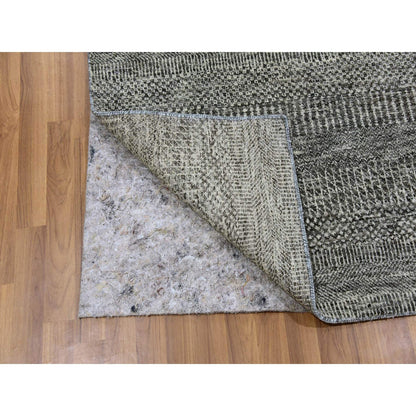 Modern and Contemporary Wool Hand Knotted Rug Grey No Border 5.11X6.1 -O079594