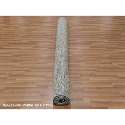 Modern and Contemporary Wool Hand Knotted Rug Grey No Border 5.11X6.1 -O079594