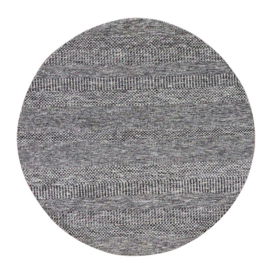Modern and Contemporary Wool Hand Knotted Rug Grey No Border 4.10X4.10 -O079595