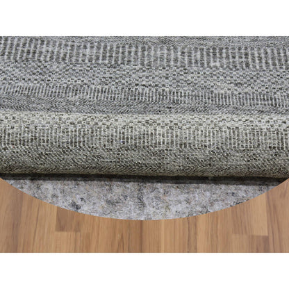 Modern and Contemporary Wool Hand Knotted Rug Grey No Border 4.10X4.10 -O079595