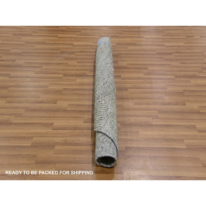 Modern and Contemporary Wool Hand Knotted Rug Grey No Border 4.10X4.10 -O079595