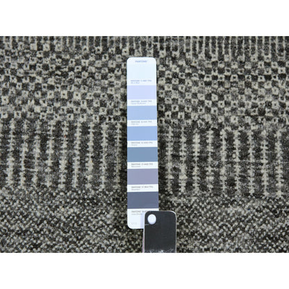 Modern and Contemporary Wool Hand Knotted Rug Grey No Border 4.0X6.6 -O079597