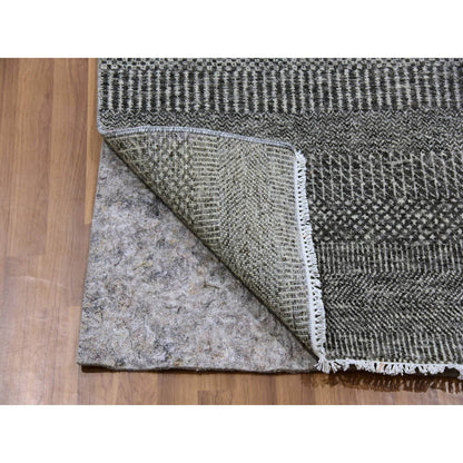 Modern and Contemporary Wool Hand Knotted Rug Grey No Border 2.7X10.1 -O079598