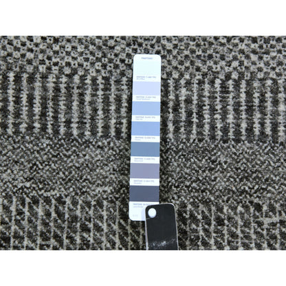 Modern and Contemporary Wool Hand Knotted Rug Grey No Border 2.7X10.1 -O079598