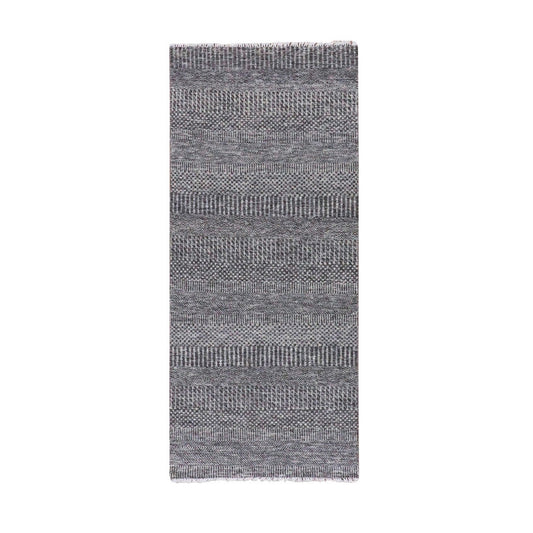 Modern and Contemporary Wool Hand Knotted Rug Grey No Border 2.8X6.2 -O079603