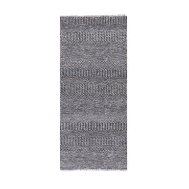 Modern and Contemporary Wool Hand Knotted Rug Grey No Border 2.8X6.2 -O079603