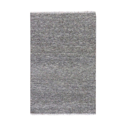 Modern and Contemporary Wool Hand Knotted Rug Grey No Border 3.1X5.0 -O079604