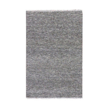 Modern and Contemporary Wool Hand Knotted Rug Grey No Border 3.1X5.0 -O079604