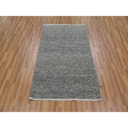Modern and Contemporary Wool Hand Knotted Rug Grey No Border 3.1X5.0 -O079604