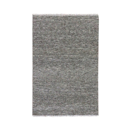 Modern and Contemporary Wool Hand Knotted Rug Grey No Border 3.0X5.0 -O079605