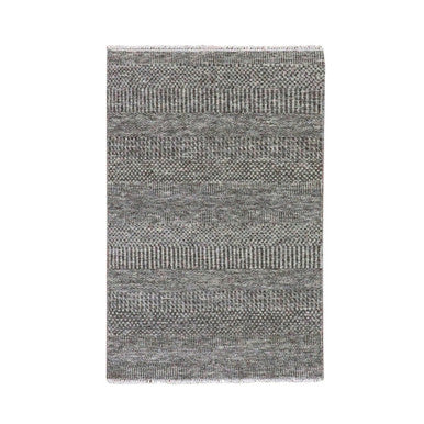 Modern and Contemporary Wool Hand Knotted Rug Grey No Border 3.0X5.0 -O079605