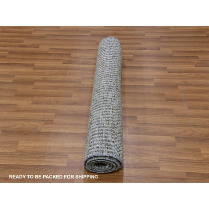 Modern and Contemporary Wool Hand Knotted Rug Grey No Border 3.0X5.0 -O079605