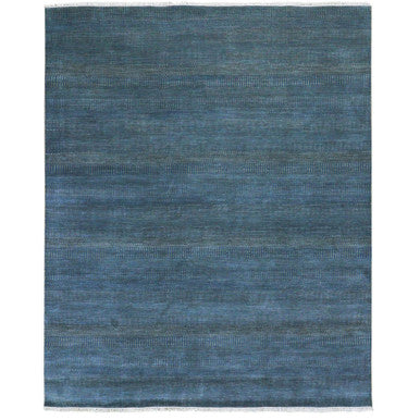 Modern and Contemporary Wool Hand Knotted Rug Blue No Border 8.0X9.11 -O079609