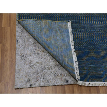 Modern and Contemporary Wool Hand Knotted Rug Blue No Border 8.0X9.11 -O079609