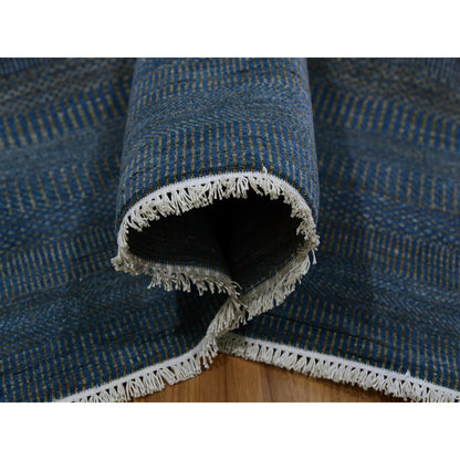 Modern and Contemporary Wool Hand Knotted Rug Blue No Border 8.0X9.11 -O079609