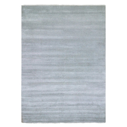 Modern and Contemporary Wool Hand Knotted Rug Grey No Border 10.0X14.2 -O079610