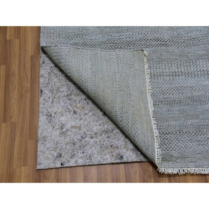 Modern and Contemporary Wool Hand Knotted Rug Grey No Border 10.0X14.2 -O079610