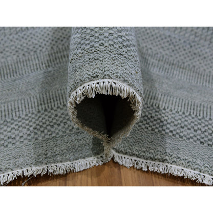 Modern and Contemporary Wool Hand Knotted Rug Grey No Border 10.0X14.2 -O079610