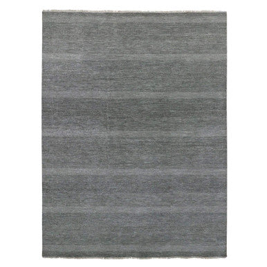 Modern and Contemporary Wool Hand Knotted Rug Grey No Border 8.11X12.0 -O079611
