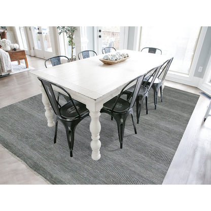 Modern and Contemporary Wool Hand Knotted Rug Grey No Border 8.11X12.0 -O079611