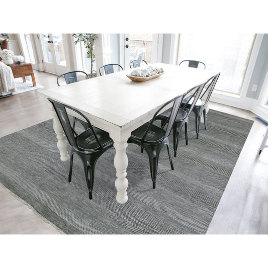 Modern and Contemporary Wool Hand Knotted Rug Grey No Border 8.11X12.0 -O079611