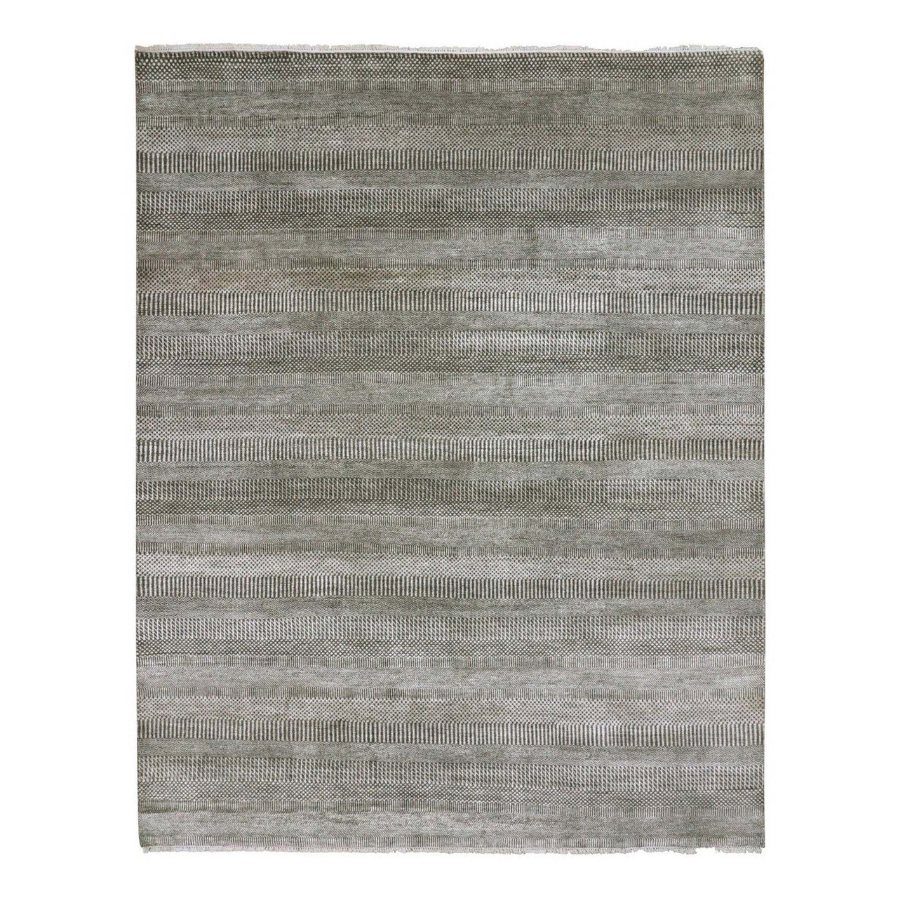 Gray 8'1" x 10'3" Modern and Contemporary Hand knotted Wool/Silk Rug - Sku: O079614