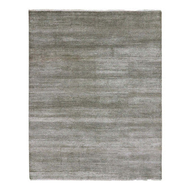 Modern and Contemporary Wool & Silk Hand Knotted Rug Grey No Border 8.1X10.3 -O079614