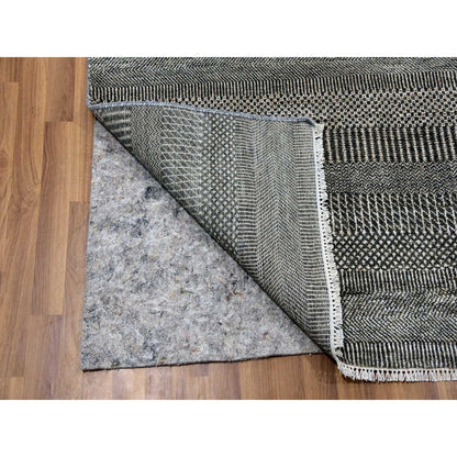 Modern and Contemporary Wool & Silk Hand Knotted Rug Grey No Border 8.1X10.3 -O079614
