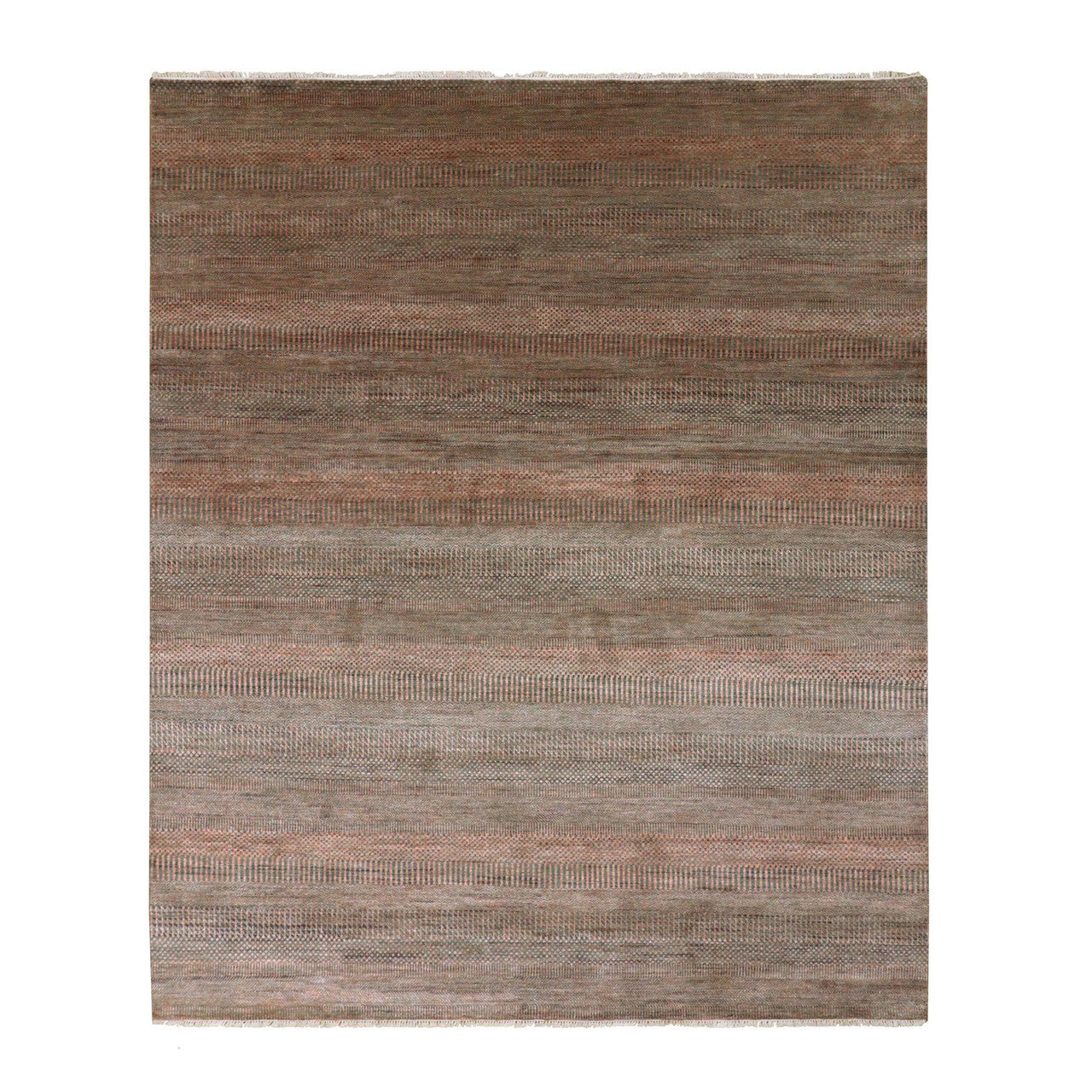Gray 8'1" x 10'2" Modern and Contemporary Hand knotted Wool/Silk Rug - Sku: O079617