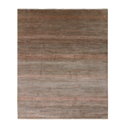 Modern and Contemporary Wool & Silk Hand Knotted Rug Grey No Border 8.1X10.2 -O079617