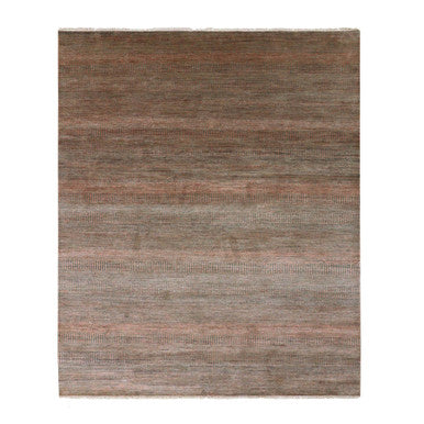 Modern and Contemporary Wool & Silk Hand Knotted Rug Grey No Border 8.1X10.2 -O079617