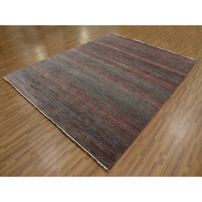 Modern and Contemporary Wool & Silk Hand Knotted Rug Grey No Border 8.1X10.2 -O079617