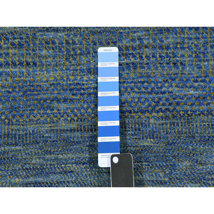 Modern and Contemporary Wool Hand Knotted Rug Blue No Border 2.5X20.0 -O079618