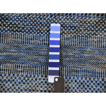 Modern and Contemporary Wool Hand Knotted Rug Blue No Border 2.7X18.1 -O079620