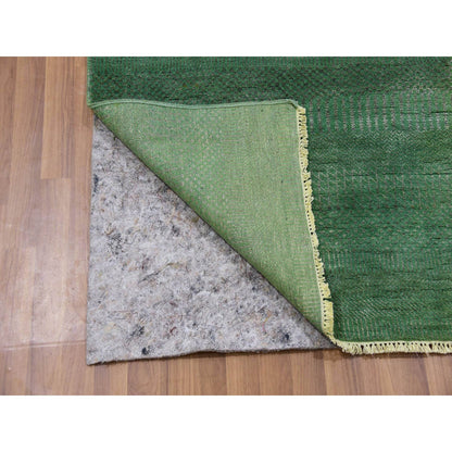 Modern and Contemporary Wool & Silk Hand Knotted Rug Blue No Border 2.9X10.0 -O079625