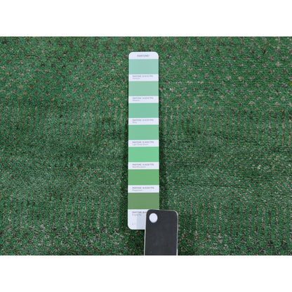 Modern and Contemporary Wool & Silk Hand Knotted Rug Blue No Border 2.9X10.0 -O079625