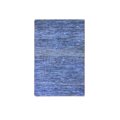Modern and Contemporary Wool Hand Knotted Rug Blue No Border 2.0X3.1 -O079630
