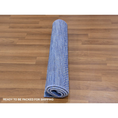 Modern and Contemporary Wool Hand Knotted Rug Blue No Border 2.0X3.1 -O079630