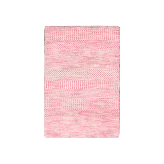 Modern and Contemporary Wool Hand Knotted Rug Ivory No Border 2.1X3.1 -O079633