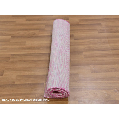 Modern and Contemporary Wool Hand Knotted Rug Ivory No Border 2.1X3.1 -O079633