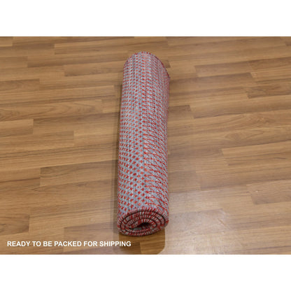 Modern and Contemporary Wool Hand Knotted Rug Red No Border 1.11X3.1 -O079635
