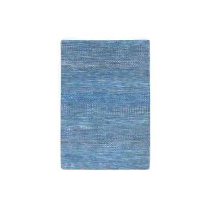 Modern and Contemporary Wool Hand Knotted Rug Blue No Border 2.1X3.1 -O079636