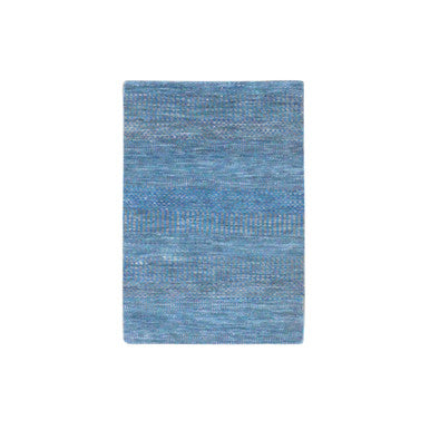 Modern and Contemporary Wool Hand Knotted Rug Blue No Border 2.1X3.1 -O079636